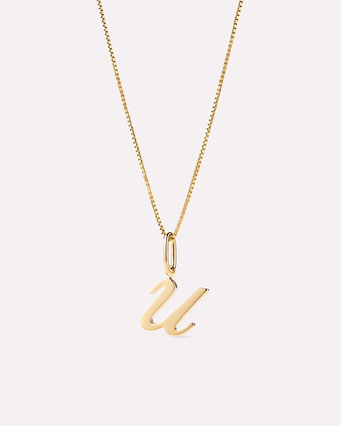 Solid Yellow Gold - Script Letter Necklace