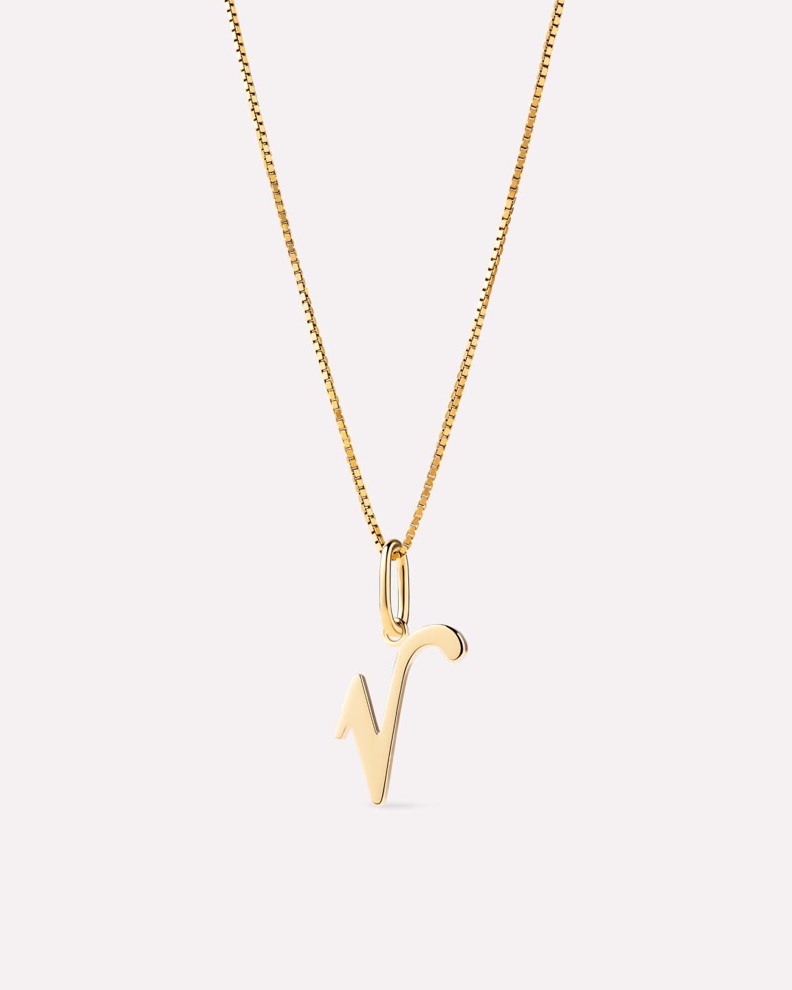 Solid Yellow Gold - Script Letter Necklace
