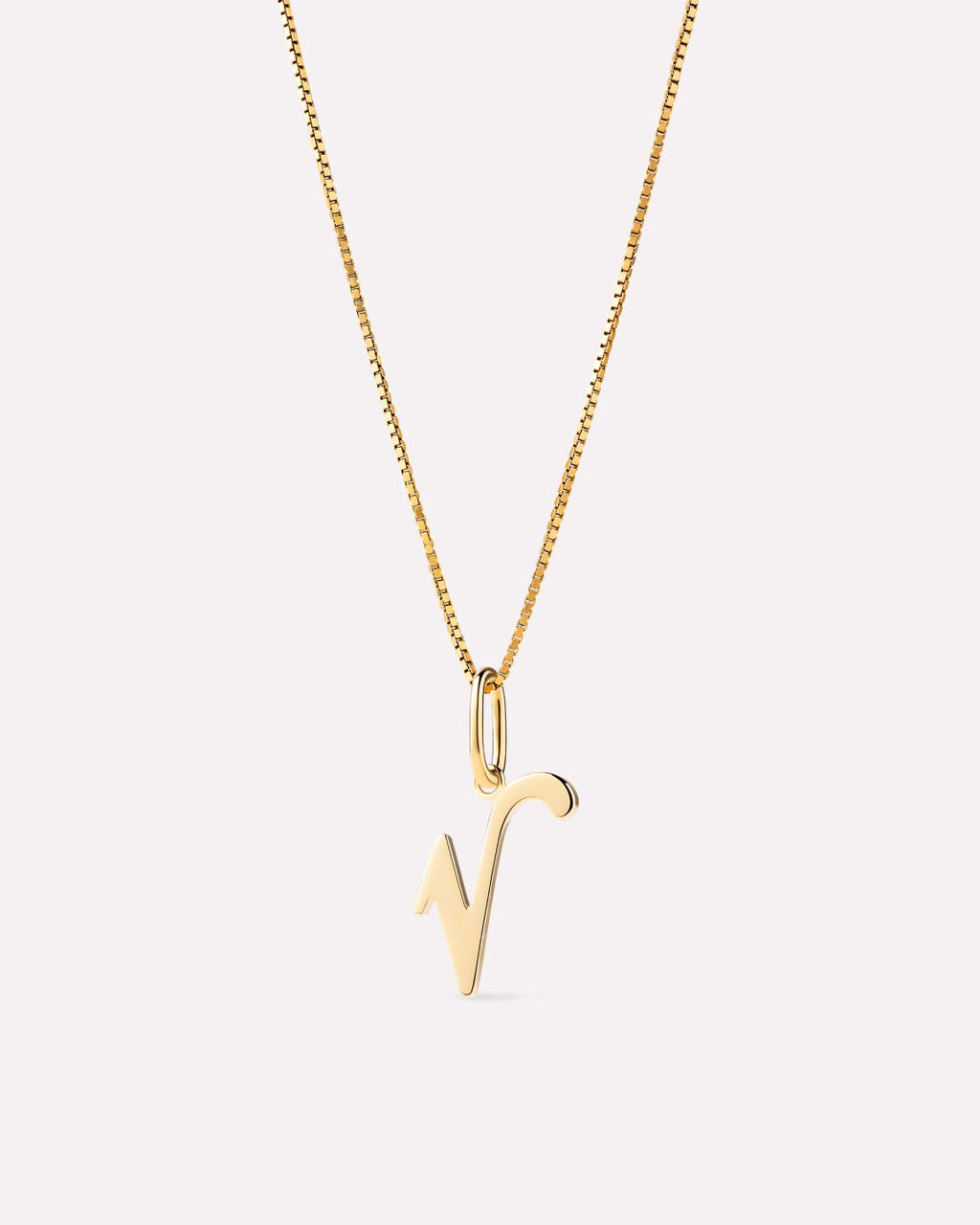 Solid Yellow Gold - Script Letter Necklace