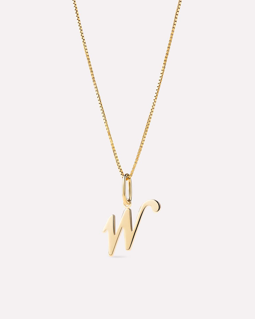 Solid Yellow Gold - Script Letter Necklace
