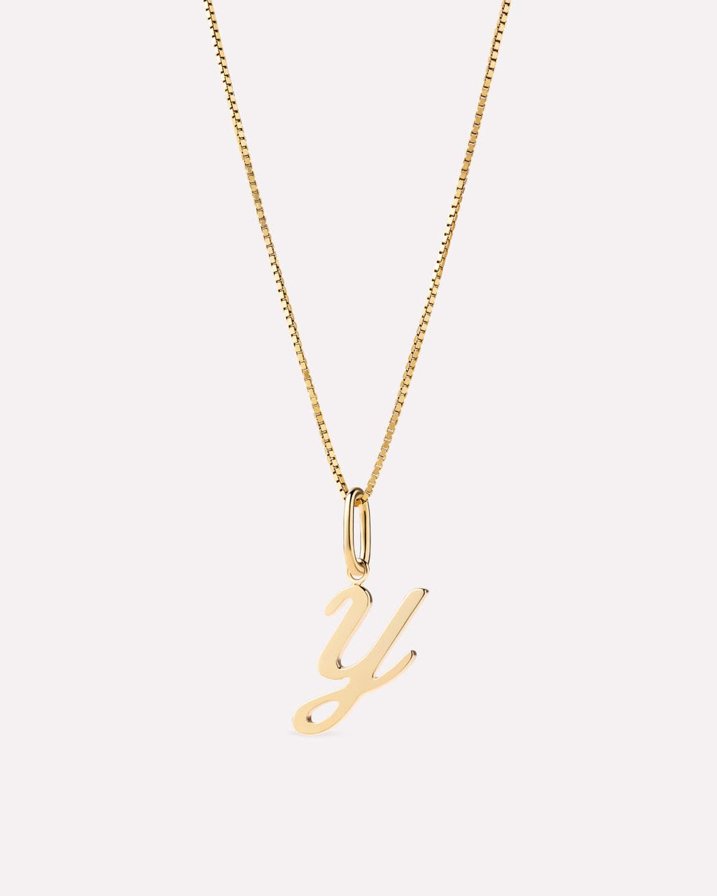 Solid Yellow Gold - Script Letter Necklace