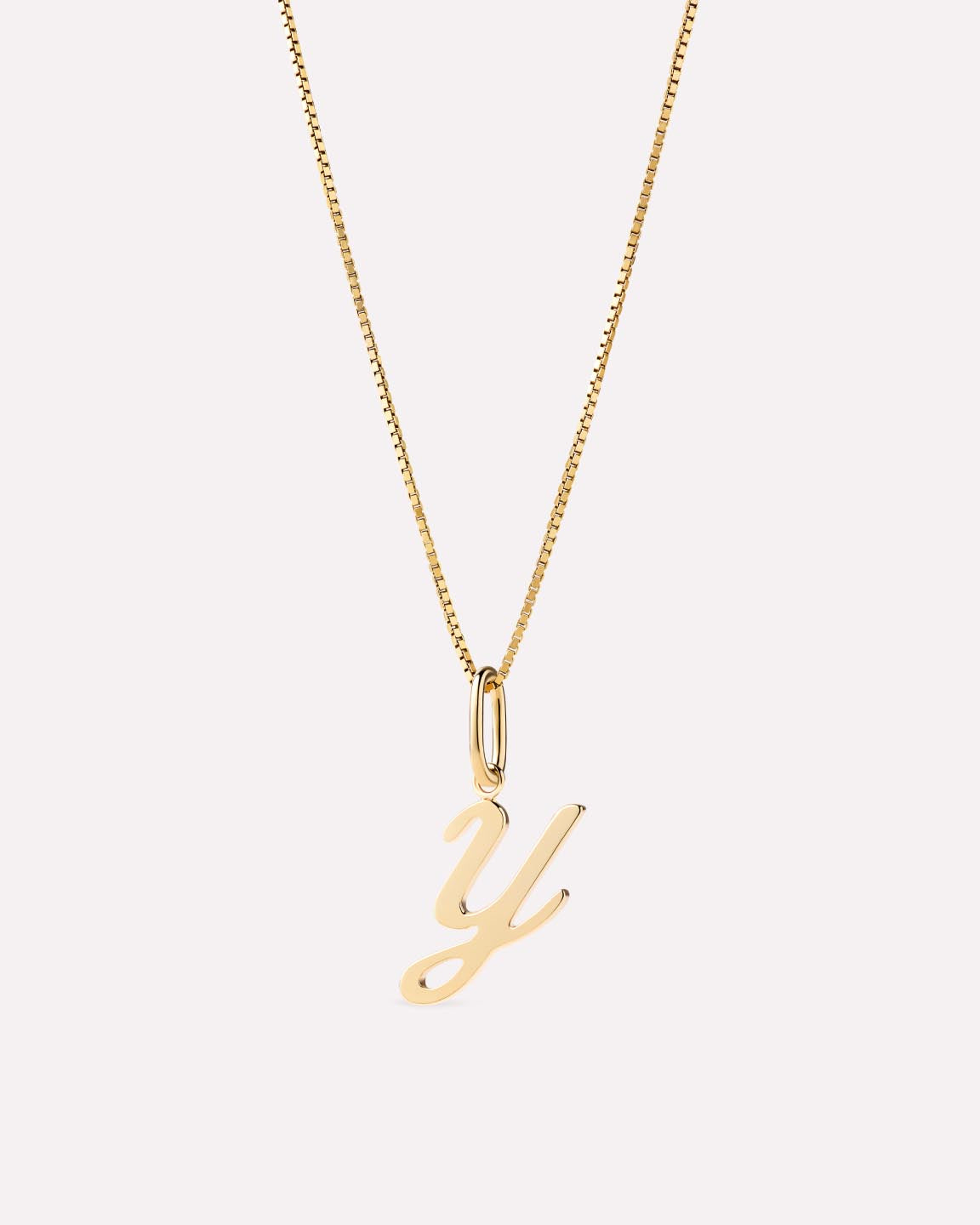 Solid Yellow Gold - Script Letter Necklace