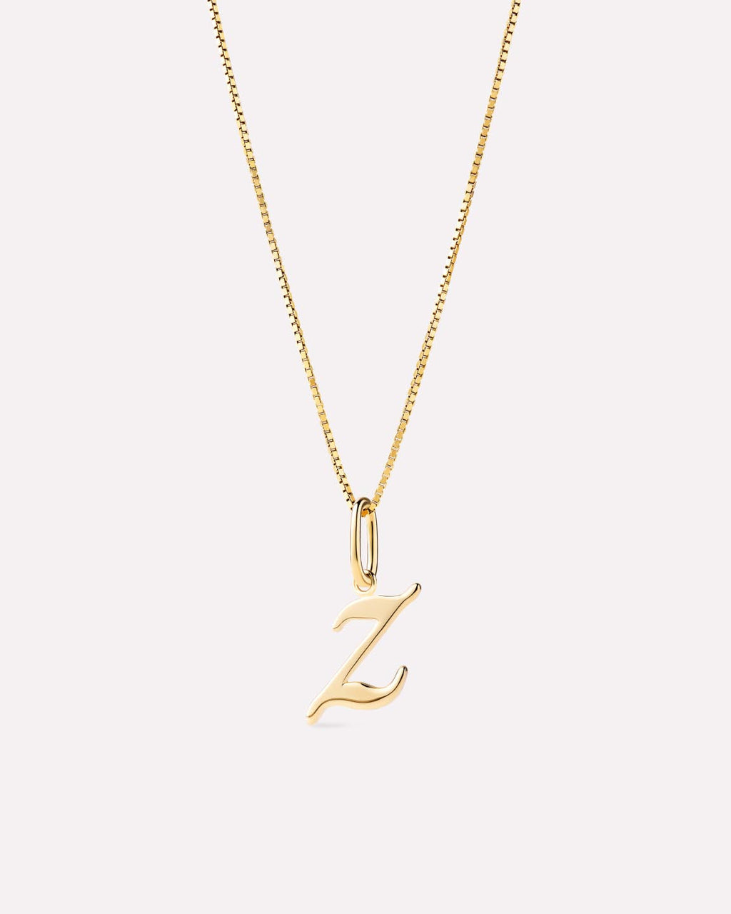 Solid Yellow Gold - Script Letter Necklace