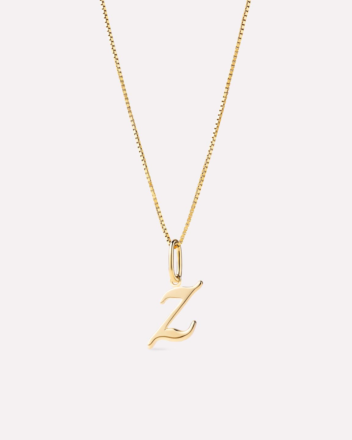 Solid Yellow Gold - Script Letter Necklace