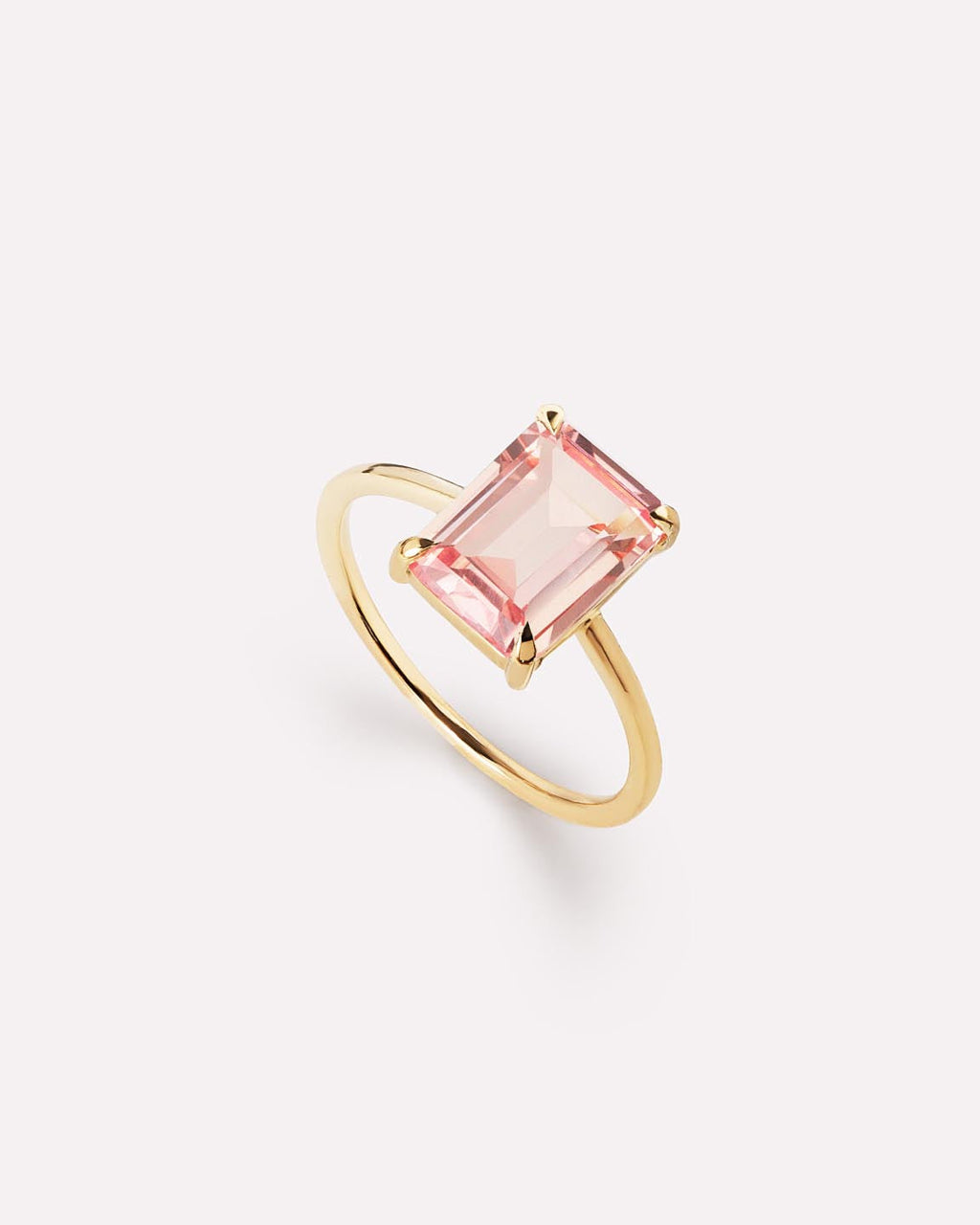 Solid Yellow Gold - Light Pink Sapphire Spritz Ring