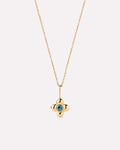 Solid Yellow Gold - London Blue Topaz Mini Liora Necklace