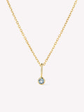 Solid Yellow Gold - London Blue Topaz Mini Birthstone Necklace