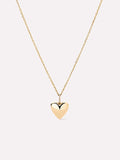 Solid Yellow Gold - Medium Heart Charm Necklace