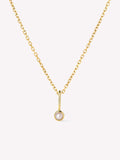 Solid Yellow Gold - Pearl Mini Birthstone Necklace