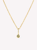 Solid Yellow Gold - Peridot Mini Birthstone Necklace