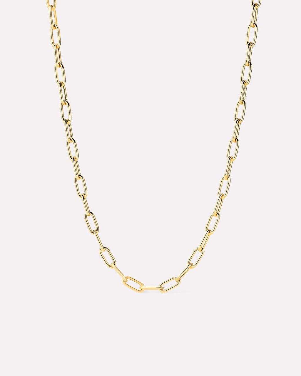Solid Yellow Gold - Large Paperclip Necklace