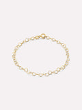 Solid Yellow Gold - Heart Chain Bracelet