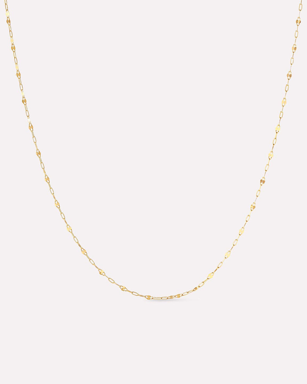 Solid Yellow Gold - Sparkle Link Chain Necklace
