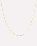 Solid Yellow Gold - Sparkle Link Chain Necklace