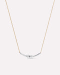 Solid Yellow Gold - Diamond Links Bar Necklace