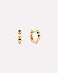 Solid Yellow Gold - Pyramid Huggie Hoops