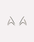 Solid White Gold - Diamond Aurora Huggie Studs