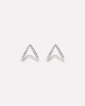 Solid White Gold - Diamond Velora Huggie Studs