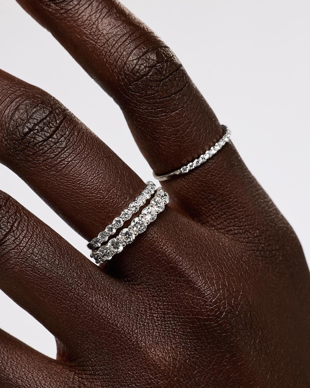 Solid White Gold - Half Eternity Diamond Ring (1/2 ctw)
