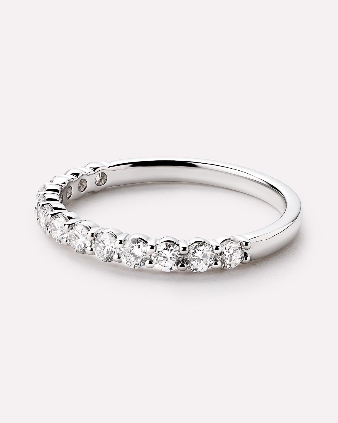 Solid White Gold - Half Eternity Diamond Ring (1/2 ctw)