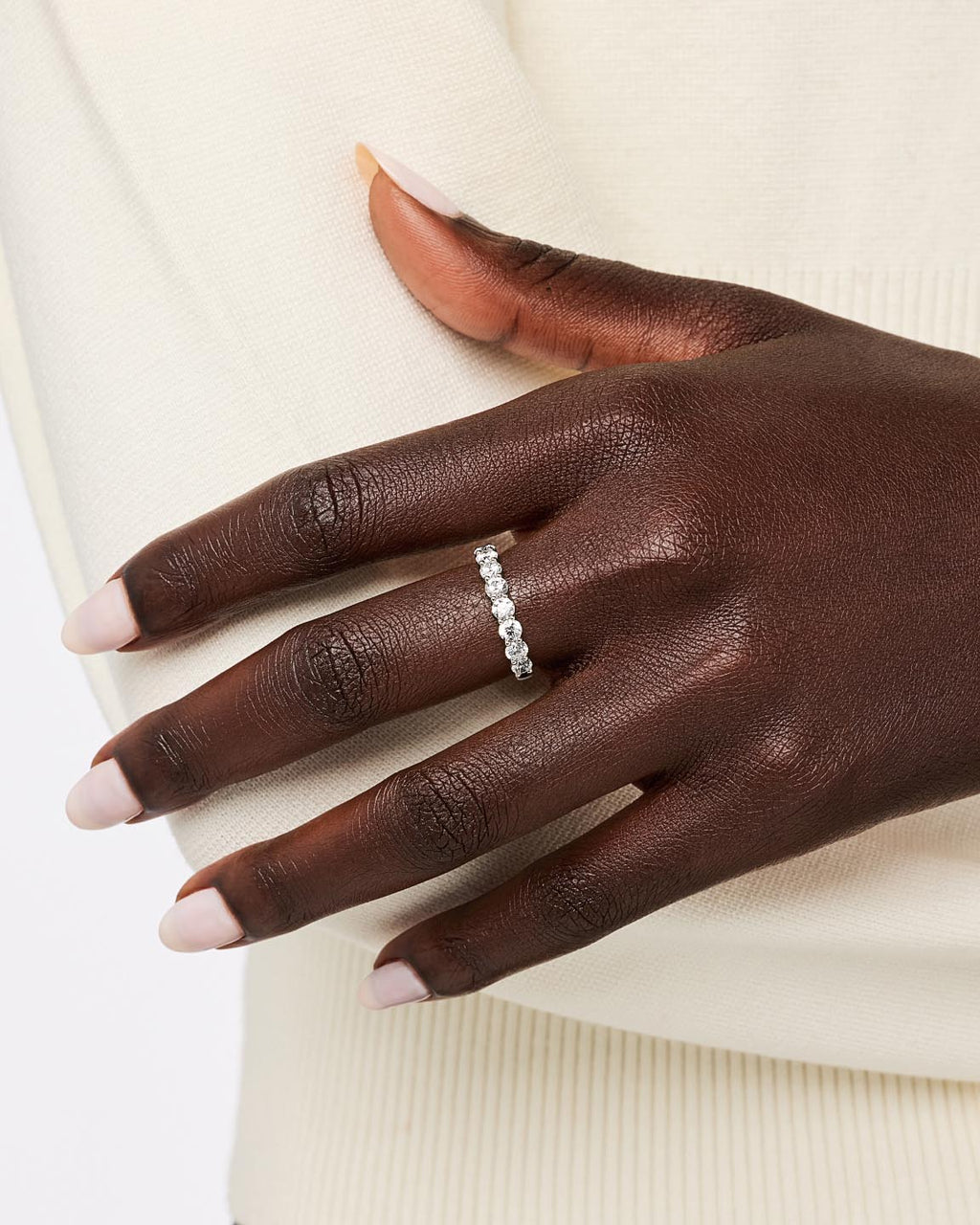 Solid White Gold - Half Eternity Diamond Ring (1.25 ctw)