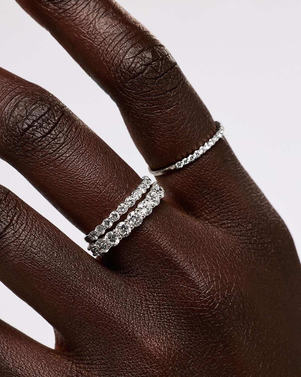 Solid White Gold - Half Eternity Diamond Ring (1/4 ctw)