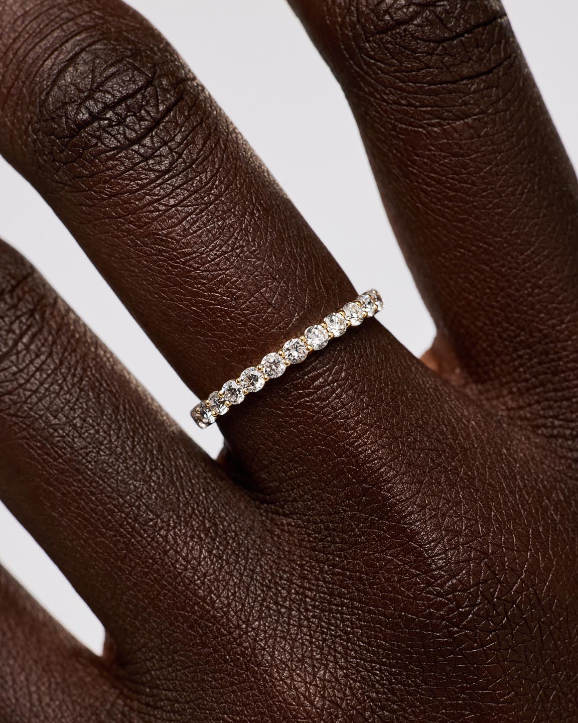 Solid Yellow Gold - Eternity Diamond Ring (1 ctw)