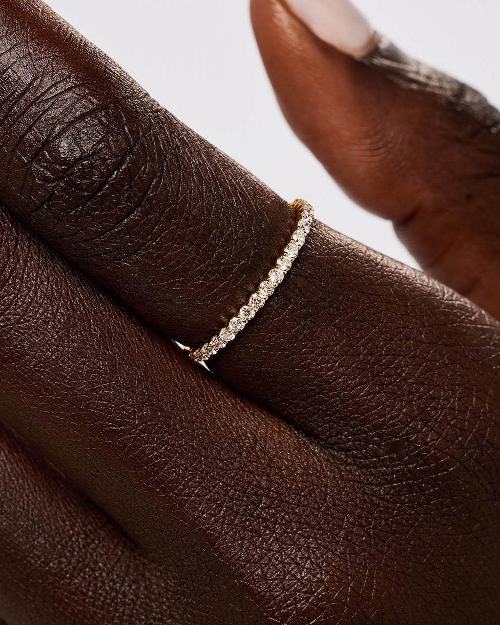 Solid Yellow Gold - Half Eternity Diamond Ring (1/4 ctw)