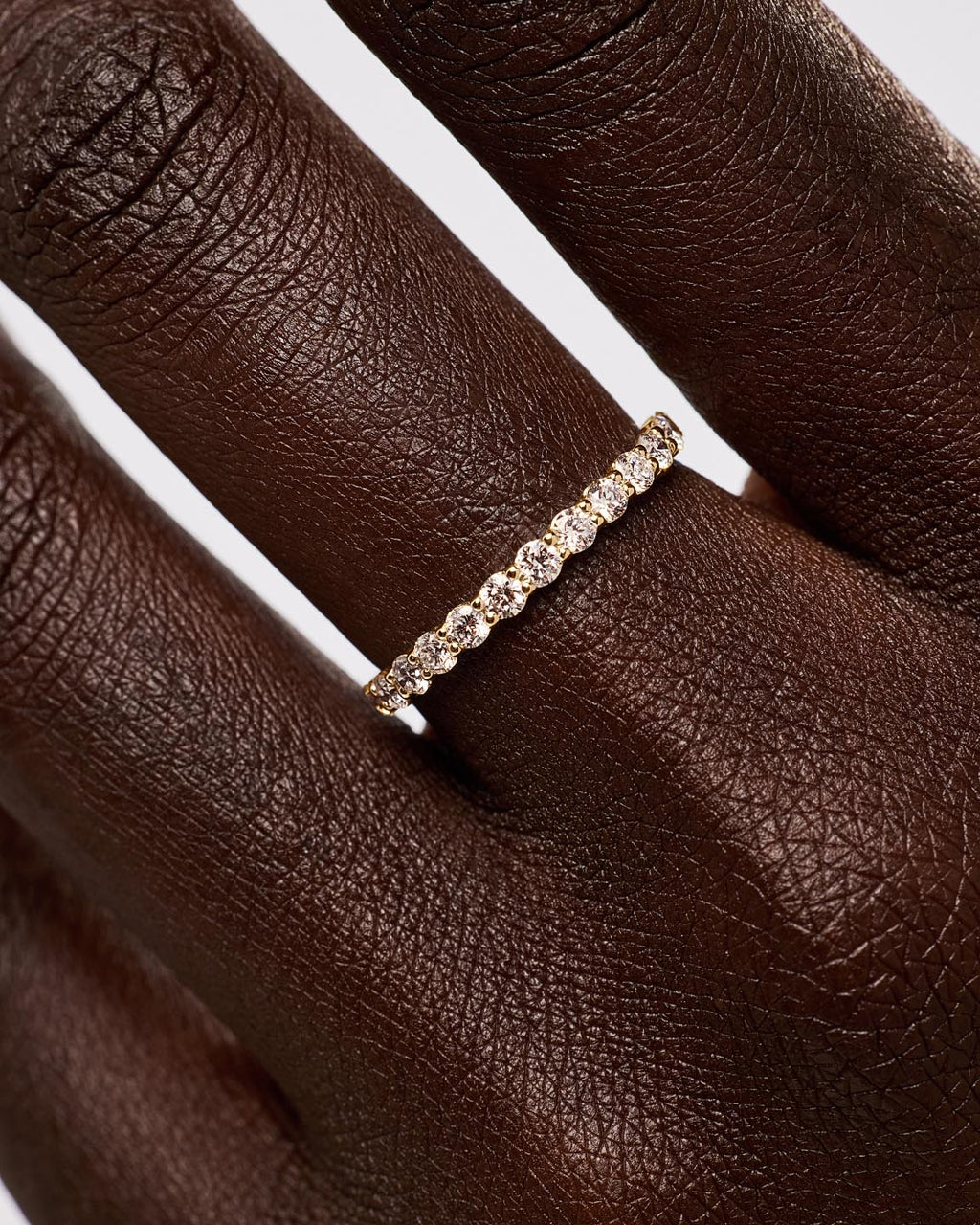 Solid Yellow Gold - Half Eternity Diamond Ring (1/2 ctw)