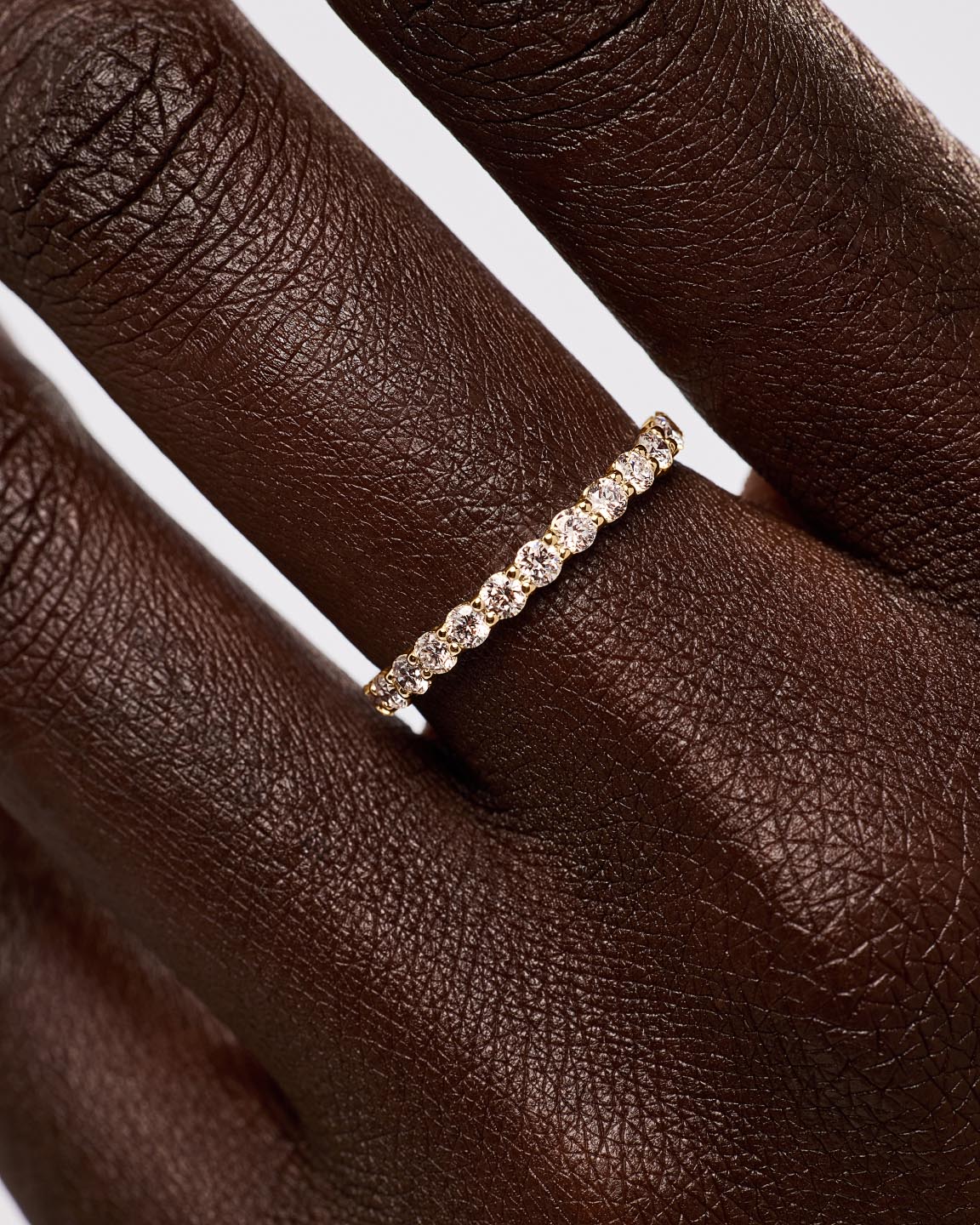 Solid Yellow Gold - Half Eternity Diamond Ring (1/2 ctw)