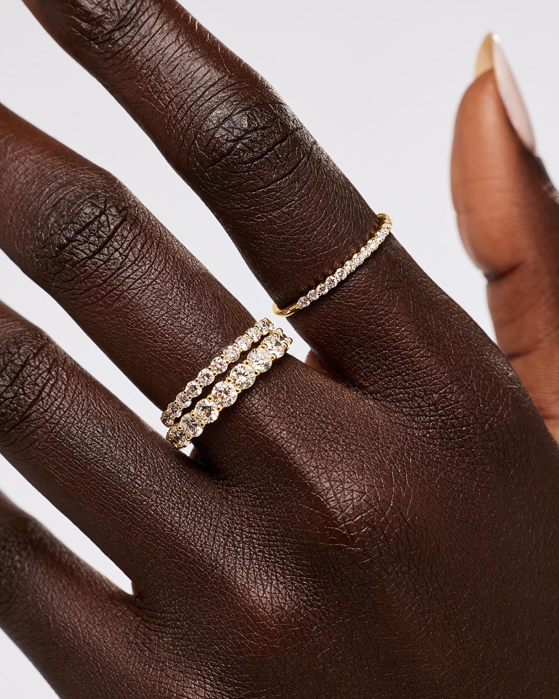 Solid Yellow Gold - Half Eternity Diamond Ring (1/2 ctw)