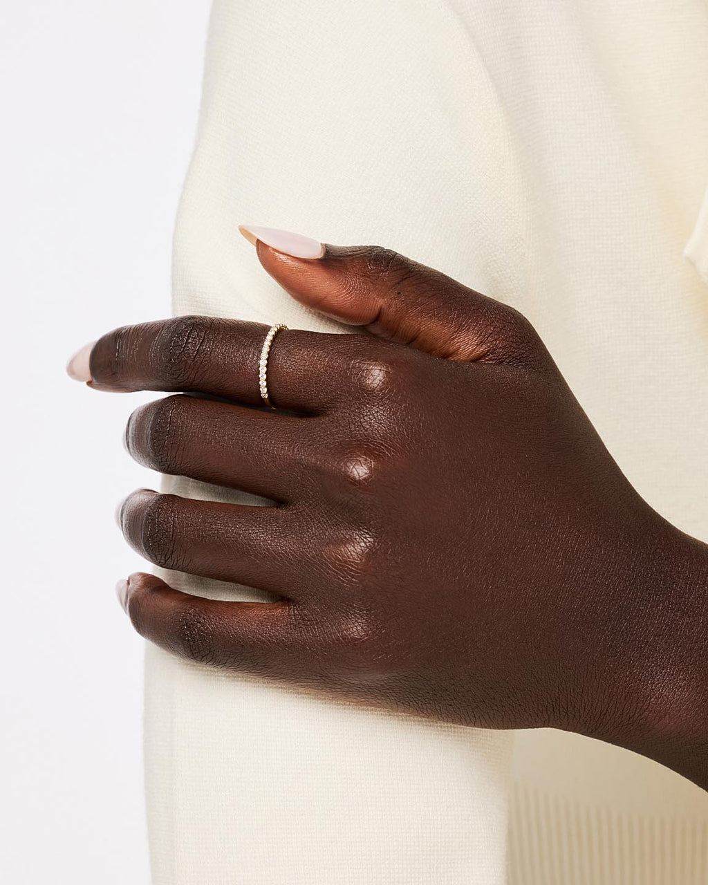 Solid Yellow Gold - Half Eternity Diamond Ring (1/4 ctw)
