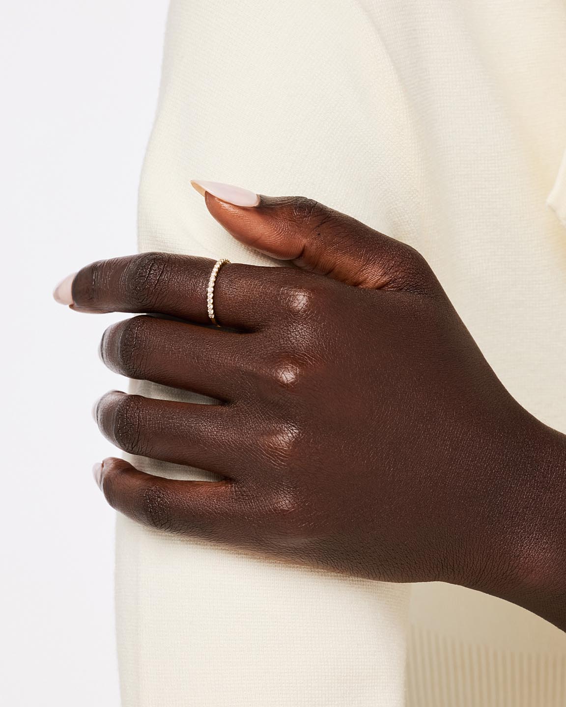 Solid Yellow Gold - Half Eternity Diamond Ring (1/4 ctw)