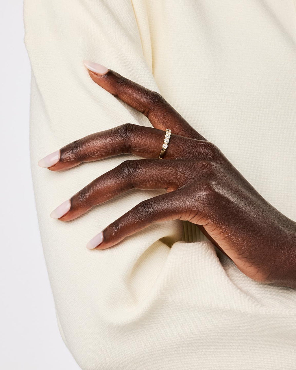 Solid Yellow Gold - Half Eternity Diamond Ring (1.25 ctw)
