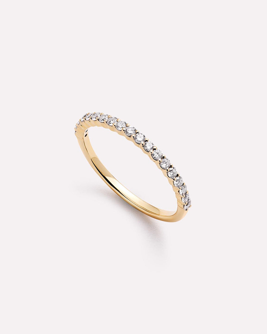 Solid Yellow Gold - Half Eternity Diamond Ring (1/4 ctw)