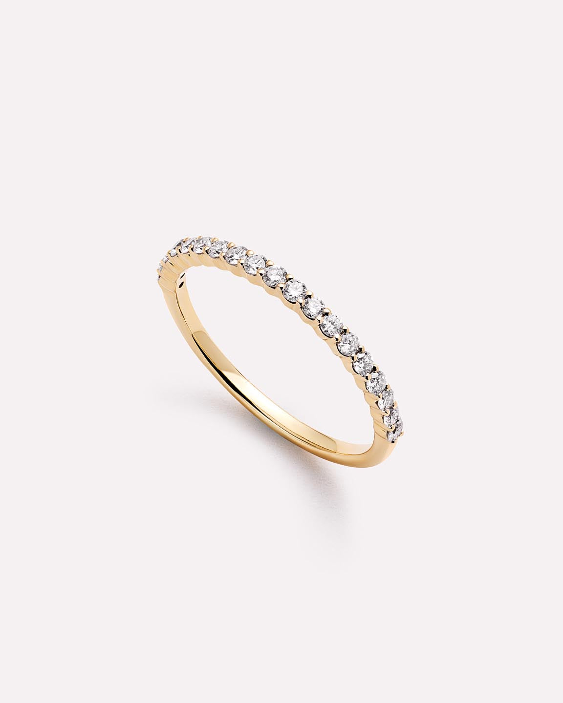 Solid Yellow Gold - Half Eternity Diamond Ring (1/4 ctw)